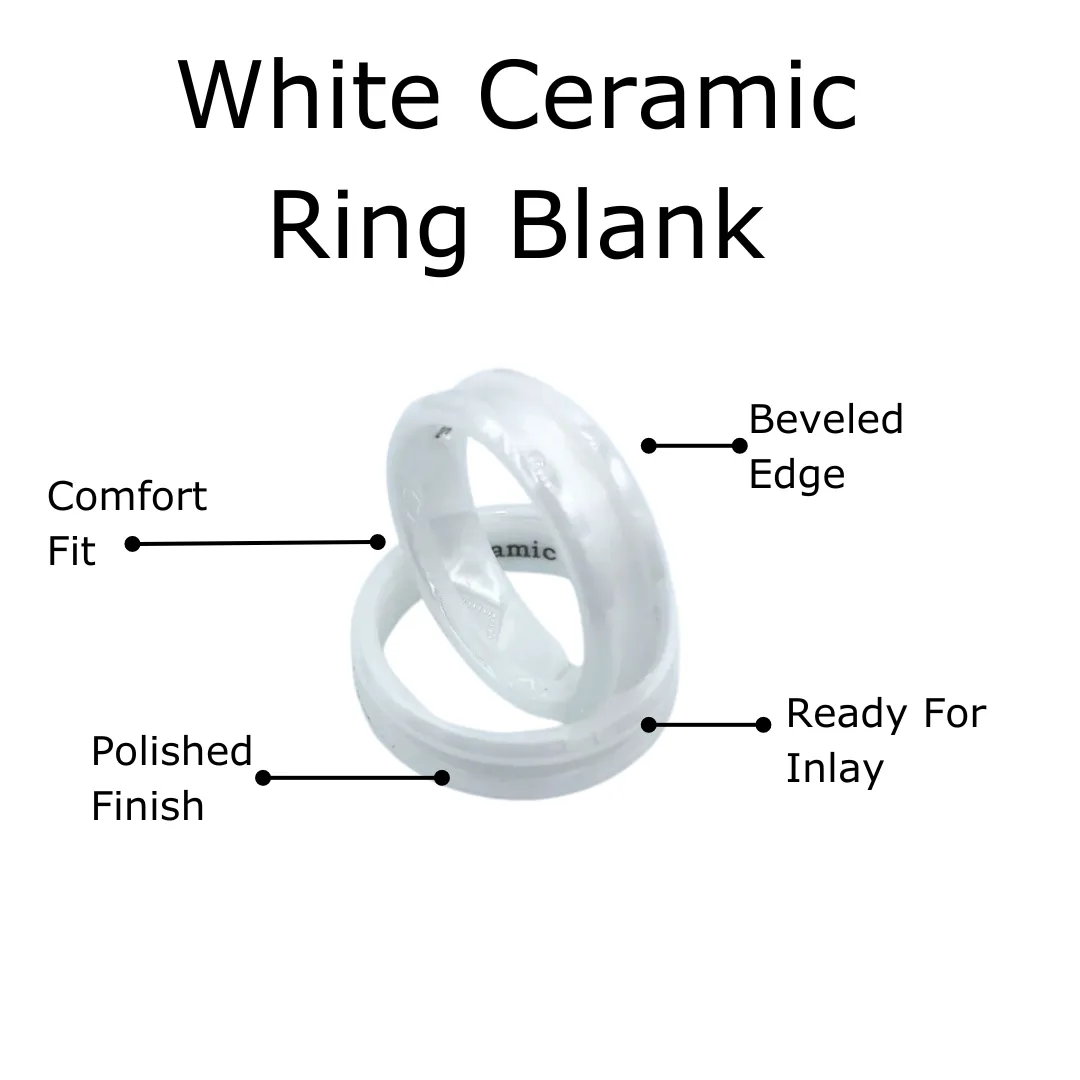 10 Pack - White Ceramic Ring Blank