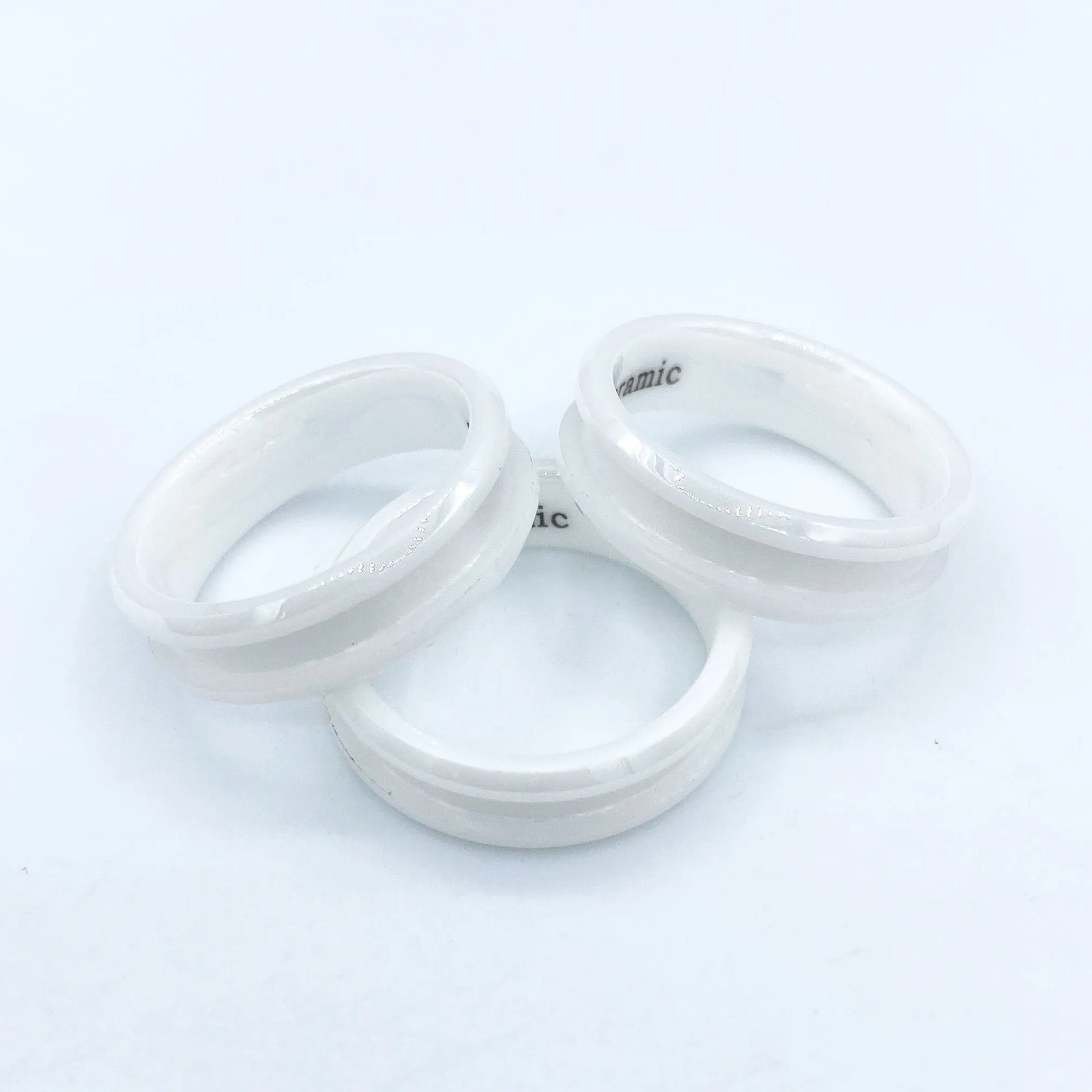 10 Pack - White Ceramic Ring Blank