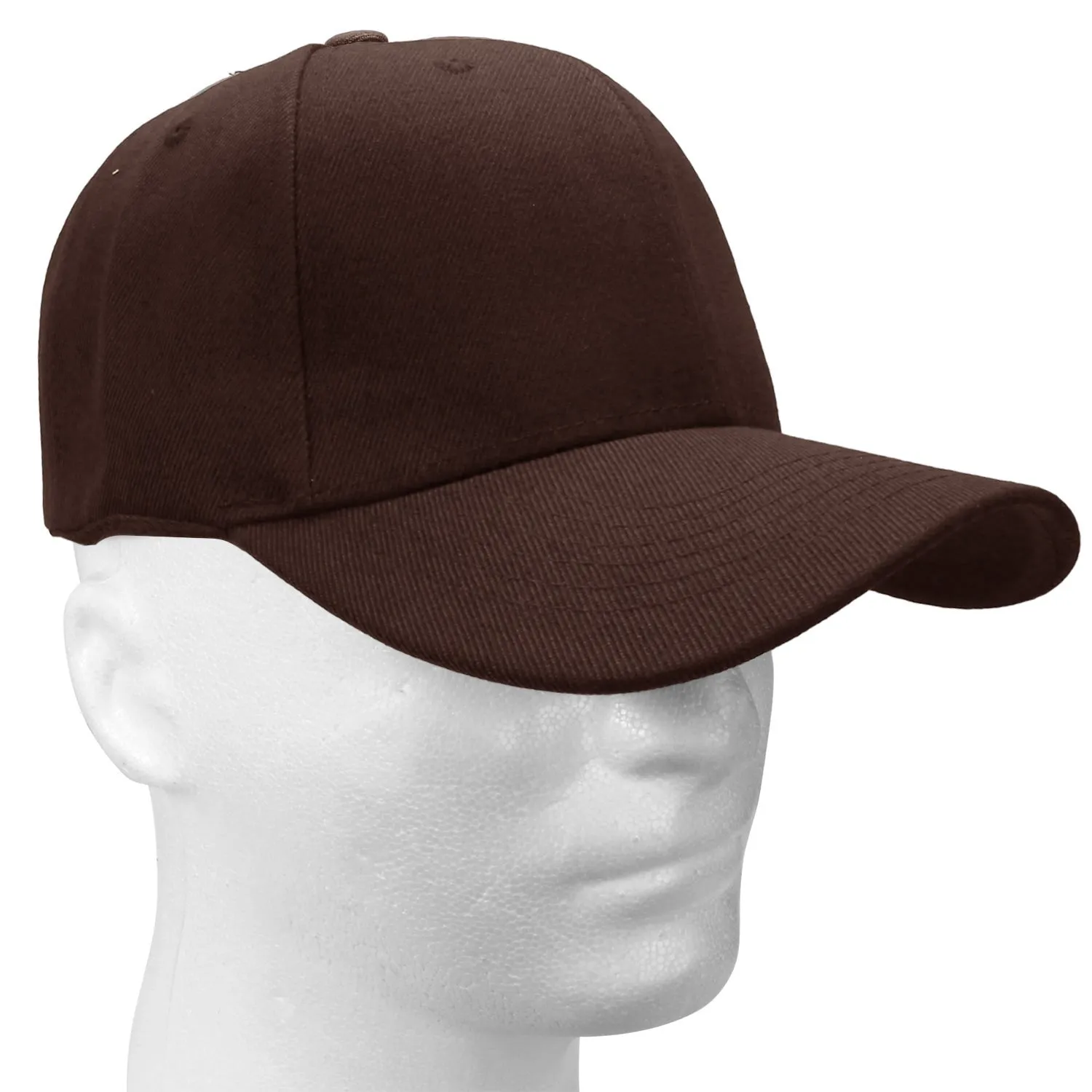 12-Pack Baseball Dad Cap Velcro Strap Adjustable Size - Brown