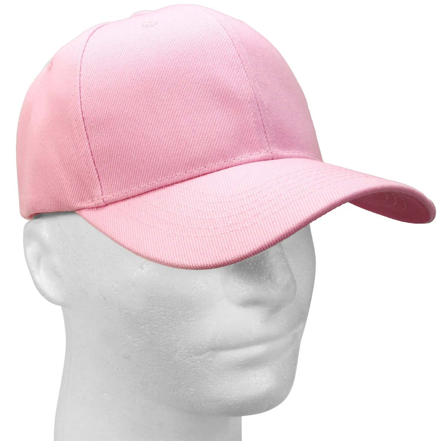 12-Pack Baseball Dad Cap Velcro Strap Adjustable Size - Pink