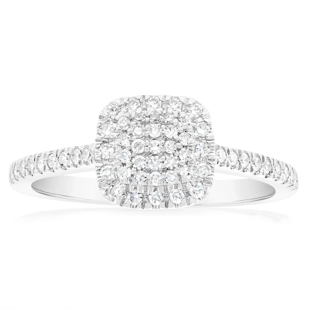 1/4 Carat Luminesce Laboratory Grown Silver Ring with 57 Diamonds