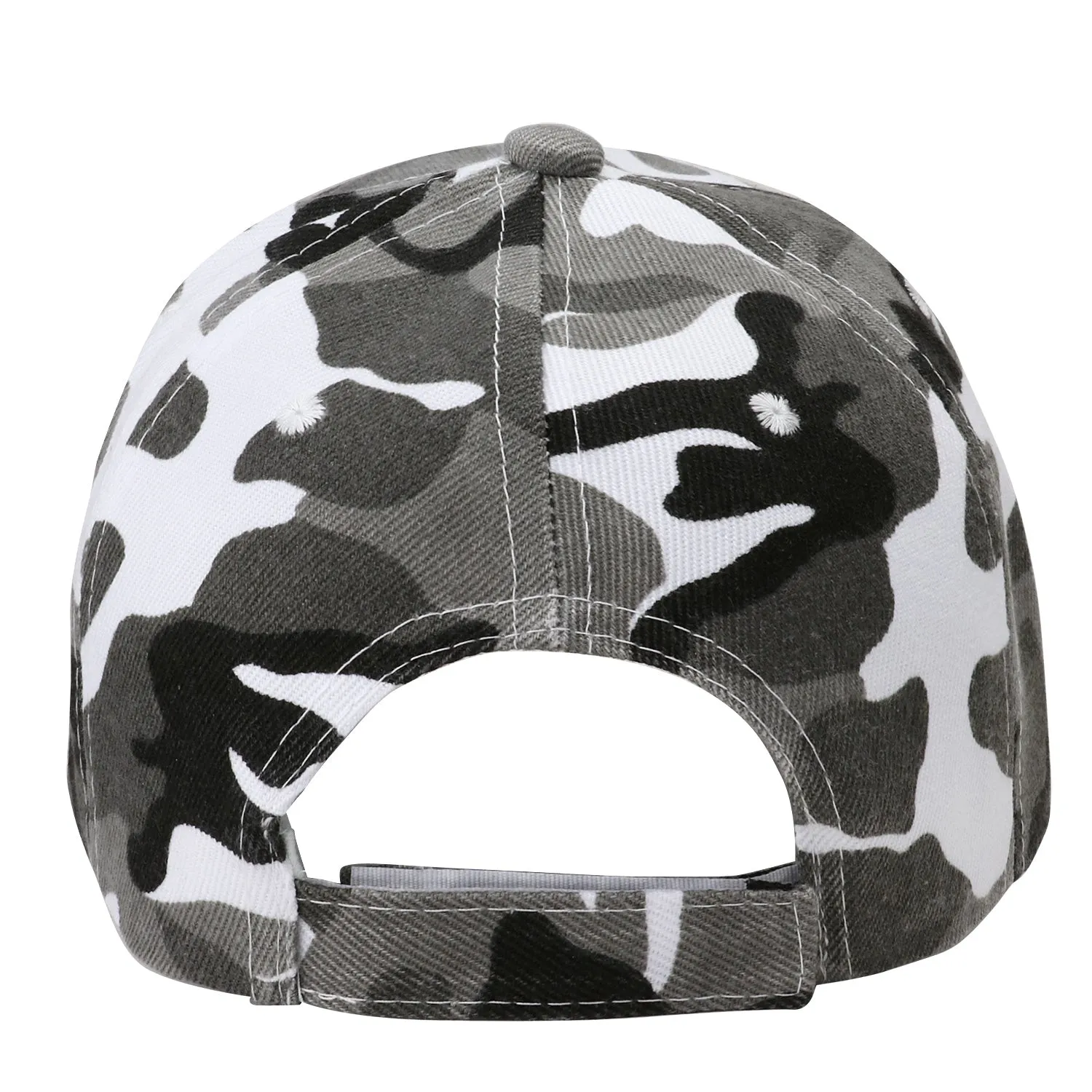 144-Pack Baseball Dad Cap Velcro Strap Adjustable Size - Gray Camo