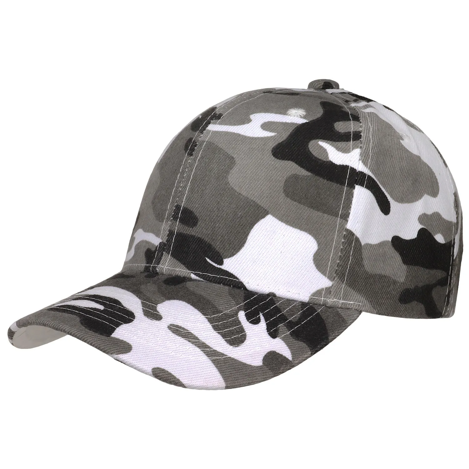 144-Pack Baseball Dad Cap Velcro Strap Adjustable Size - Gray Camo