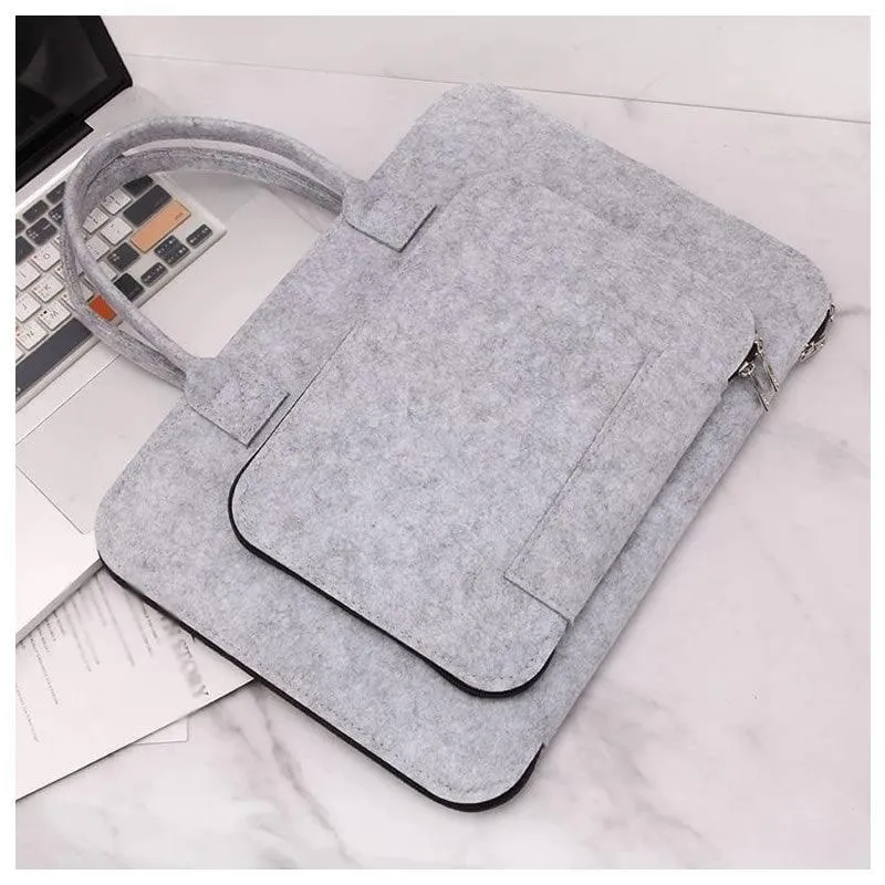 17-Inches Felt Laptop Bag White