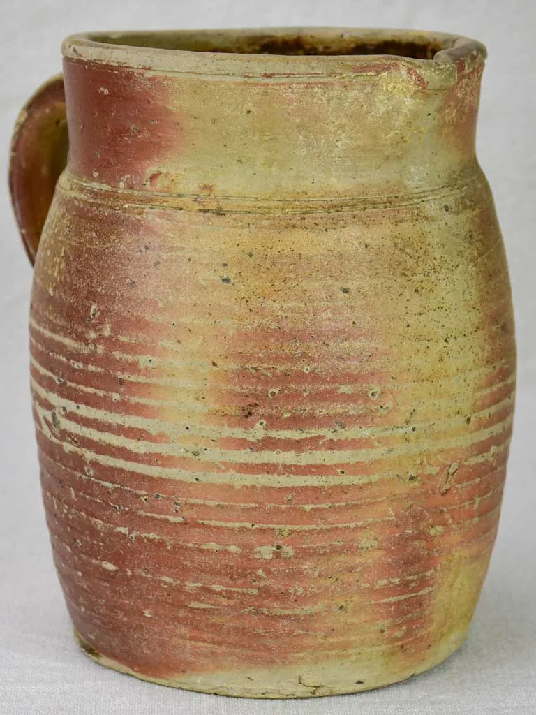 19th Century French sandstone cider pitcher from Normandy 7"