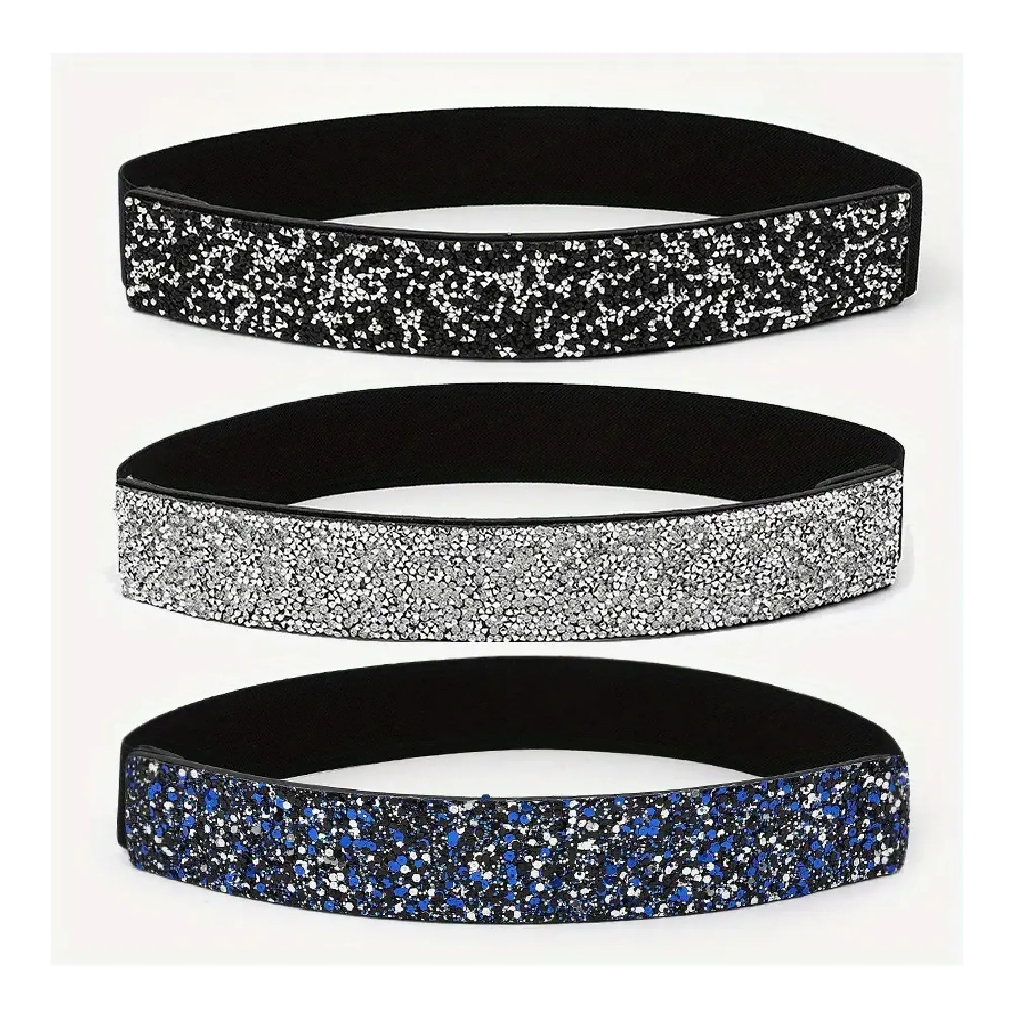 1pc Handmade Crystal Rhinestone Belt, Sweet Shining Elastic Waistband Women's Daily Outfit Dress Decoration Waist Band