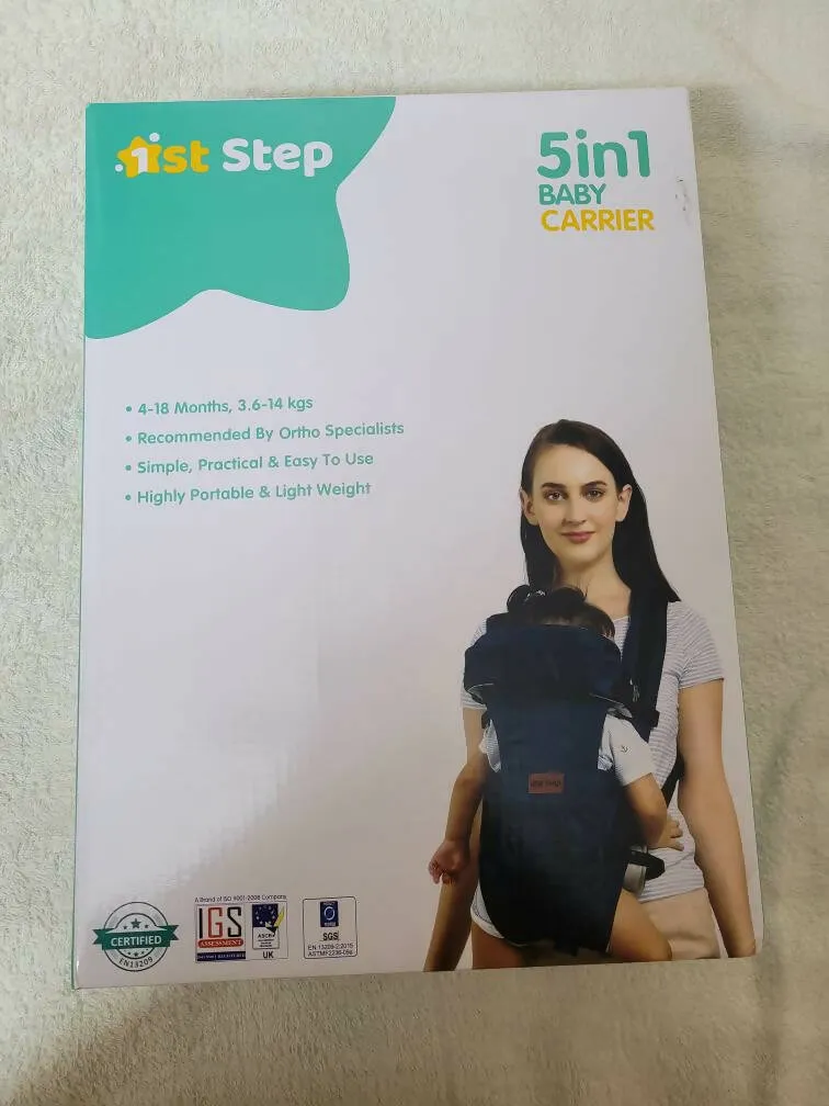 1st STEP 5 in 1 Baby Carrier with Head SupporBt - elu