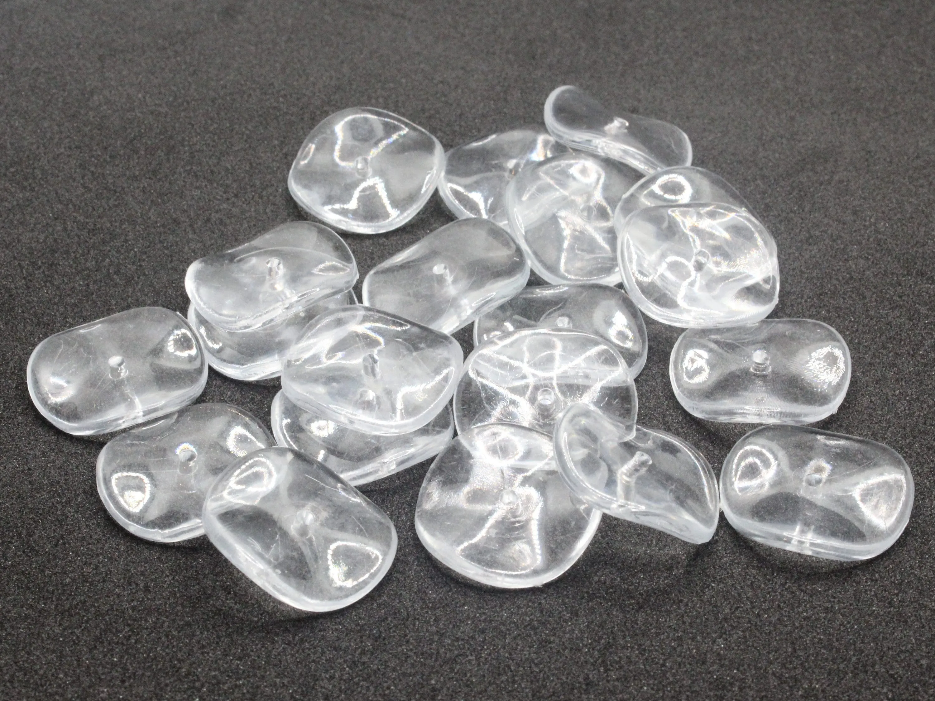 20 25mm Clear Disc Vintage Wavy Flat Round Acrylic Plastic Beads