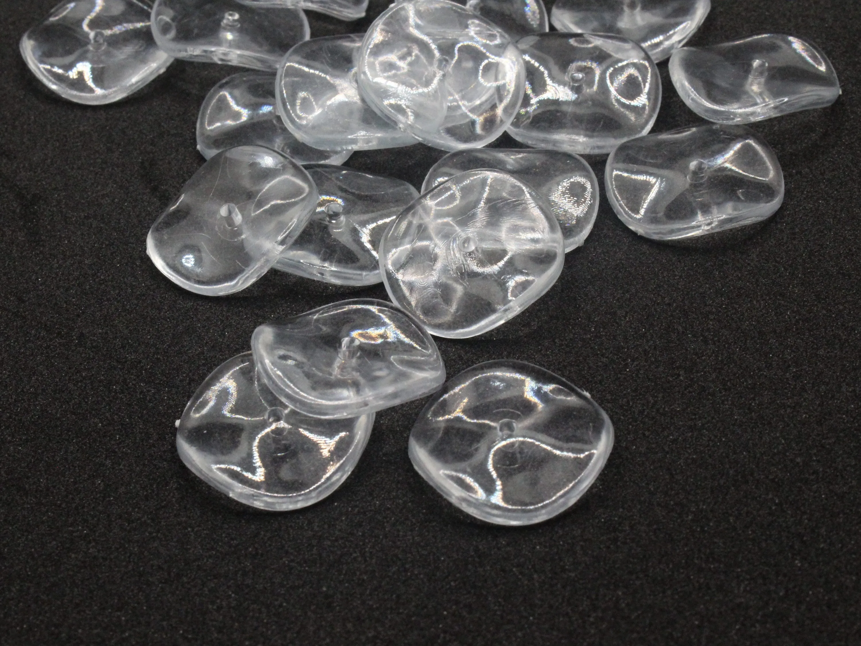 20 25mm Clear Disc Vintage Wavy Flat Round Acrylic Plastic Beads