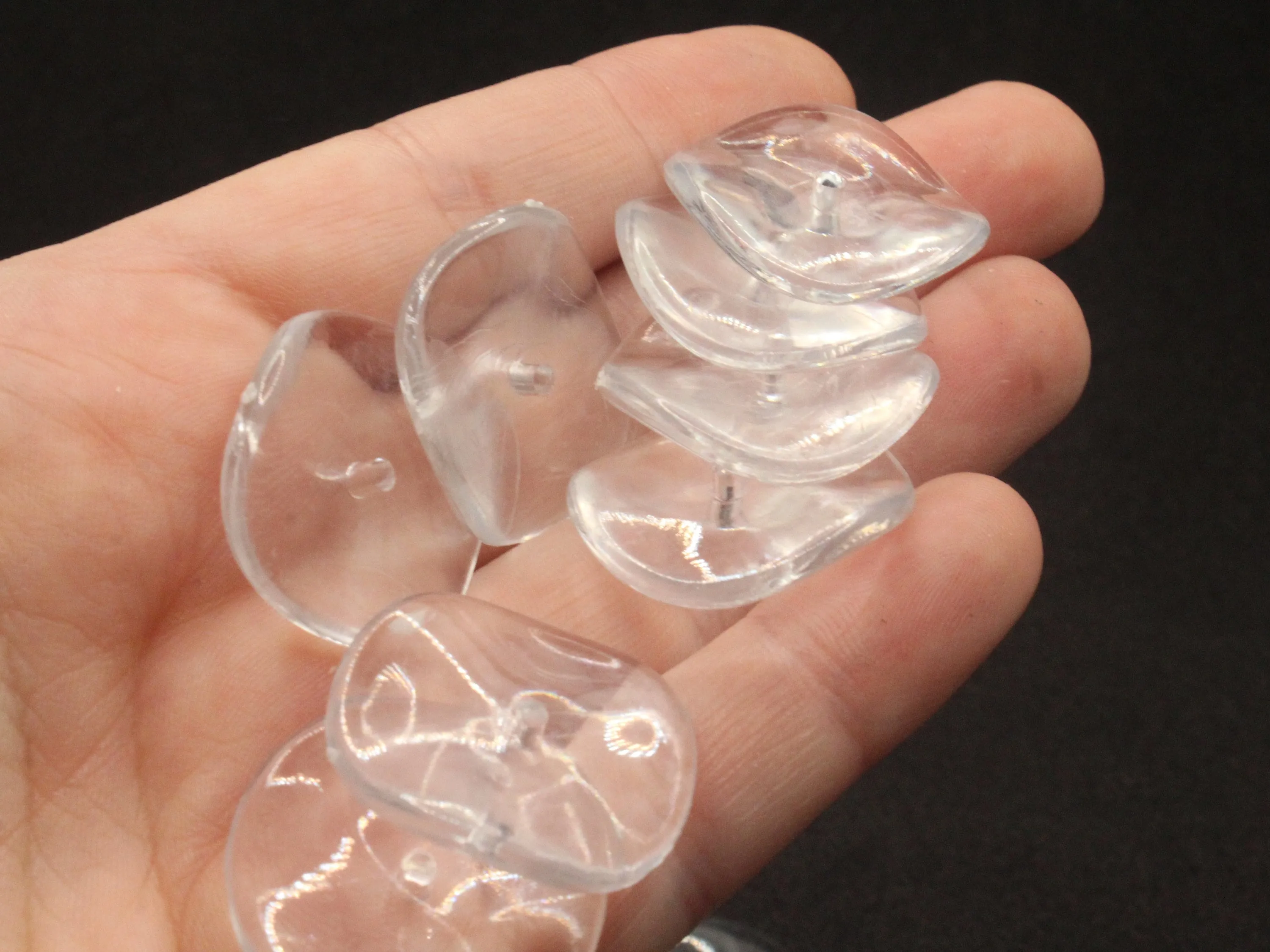 20 25mm Clear Disc Vintage Wavy Flat Round Acrylic Plastic Beads