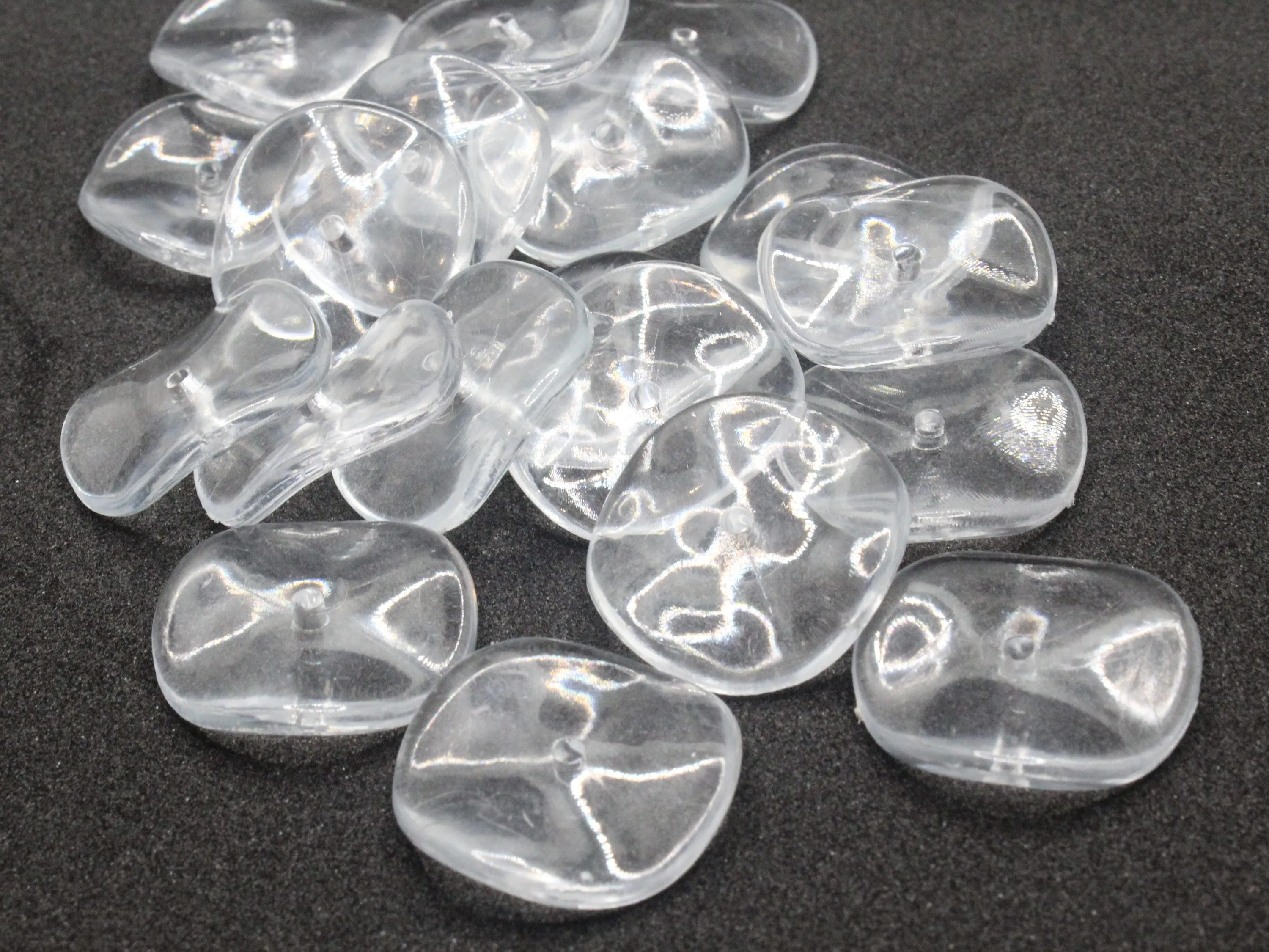 20 25mm Clear Disc Vintage Wavy Flat Round Acrylic Plastic Beads