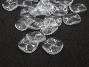 20 25mm Clear Disc Vintage Wavy Flat Round Acrylic Plastic Beads