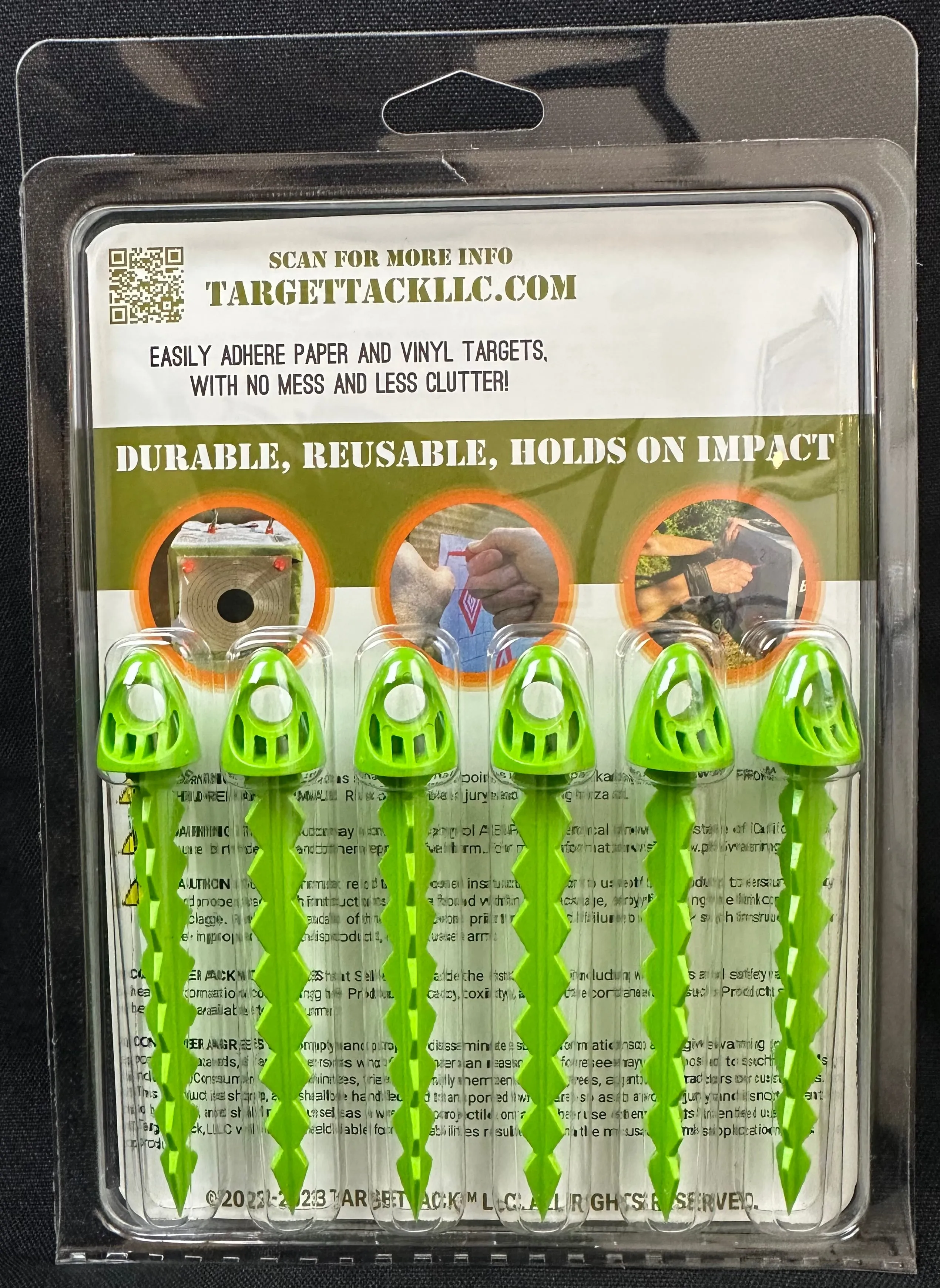 3-Inch 12-Pack of TargetTacks®  Lime Green