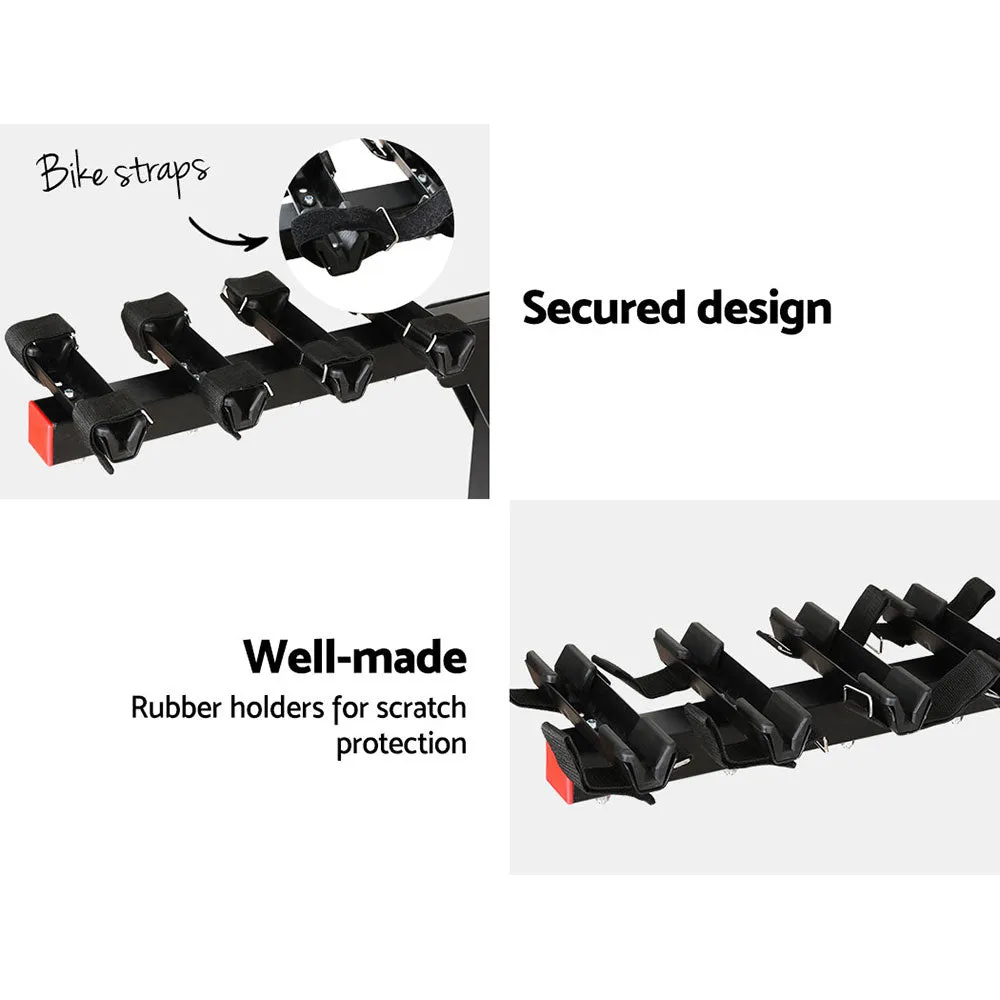 4 Bicycle Bike Carrier Rack Car 2" Hitch Mount Foldable Black