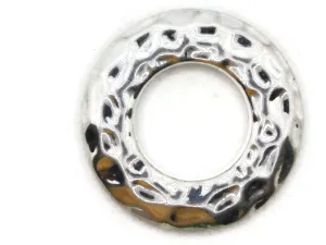 43mm Vintage Silver Plated Plastic Round Ring Bead