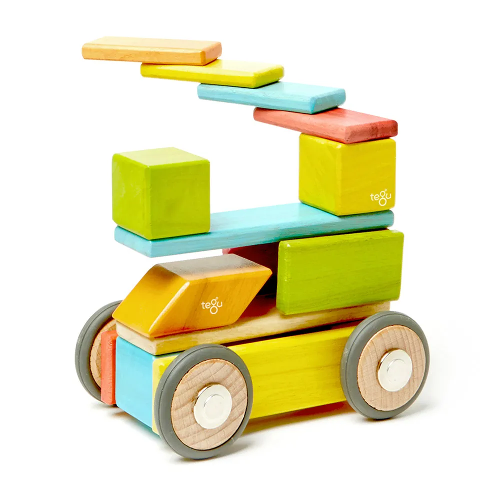 46-Piece Magnetic Wooden Building Set | Eco-Friendly Hardwood Blocks