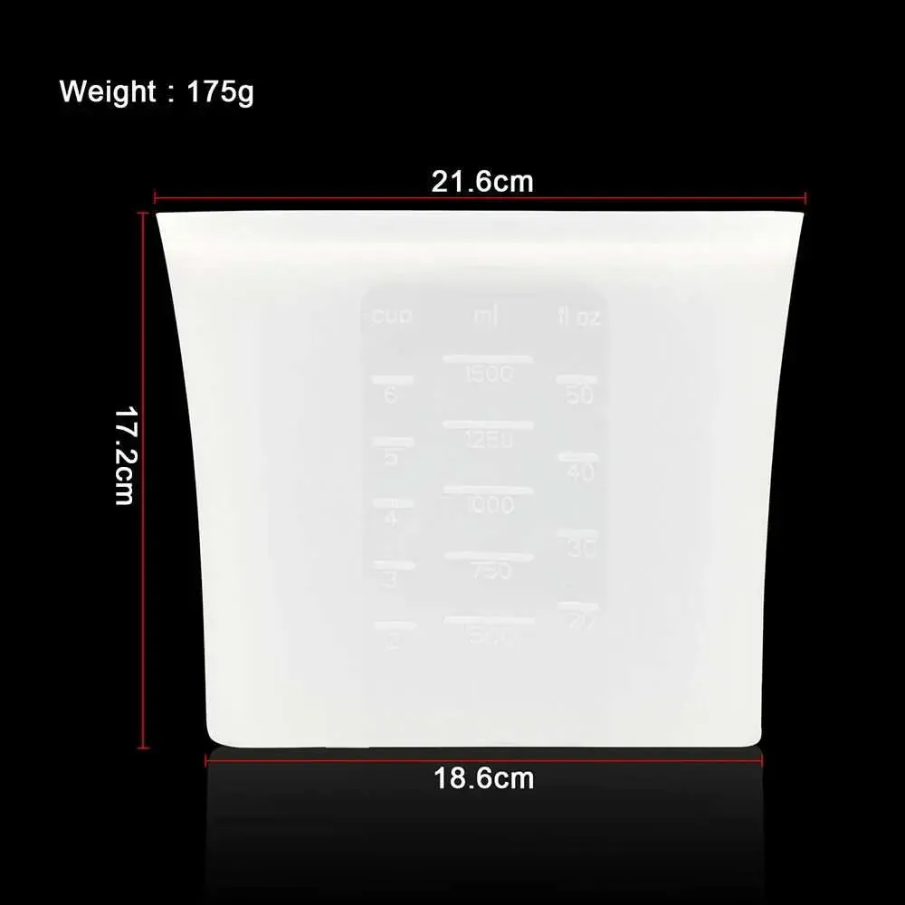 500ml/1000ml/1500ml Silicone Reusable Food Stash Pouch