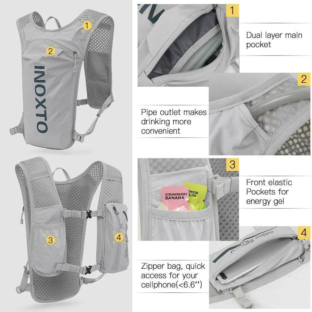 5L Outdoor Running Backpack Bicycle Backpack Sports Vest Ultralight Riding Bag Women Men Breathable Jogging Sport Backpack For Camping Hiking Cycling Sport Bag