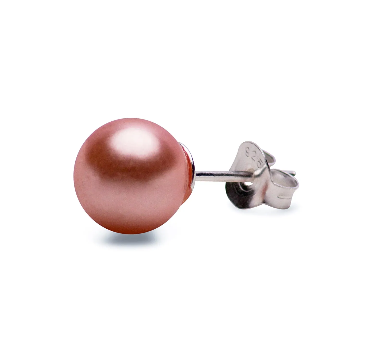 8 mm Peach Pearl Earrings