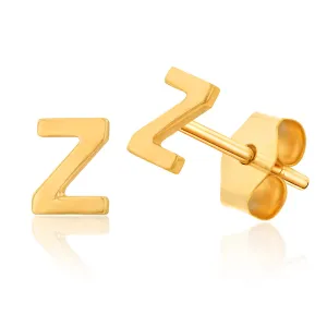 9ct Gold Mini Initial "Z" Stud Earrings