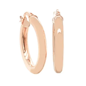 9ct Rose Gold Medium Hoop Earrings