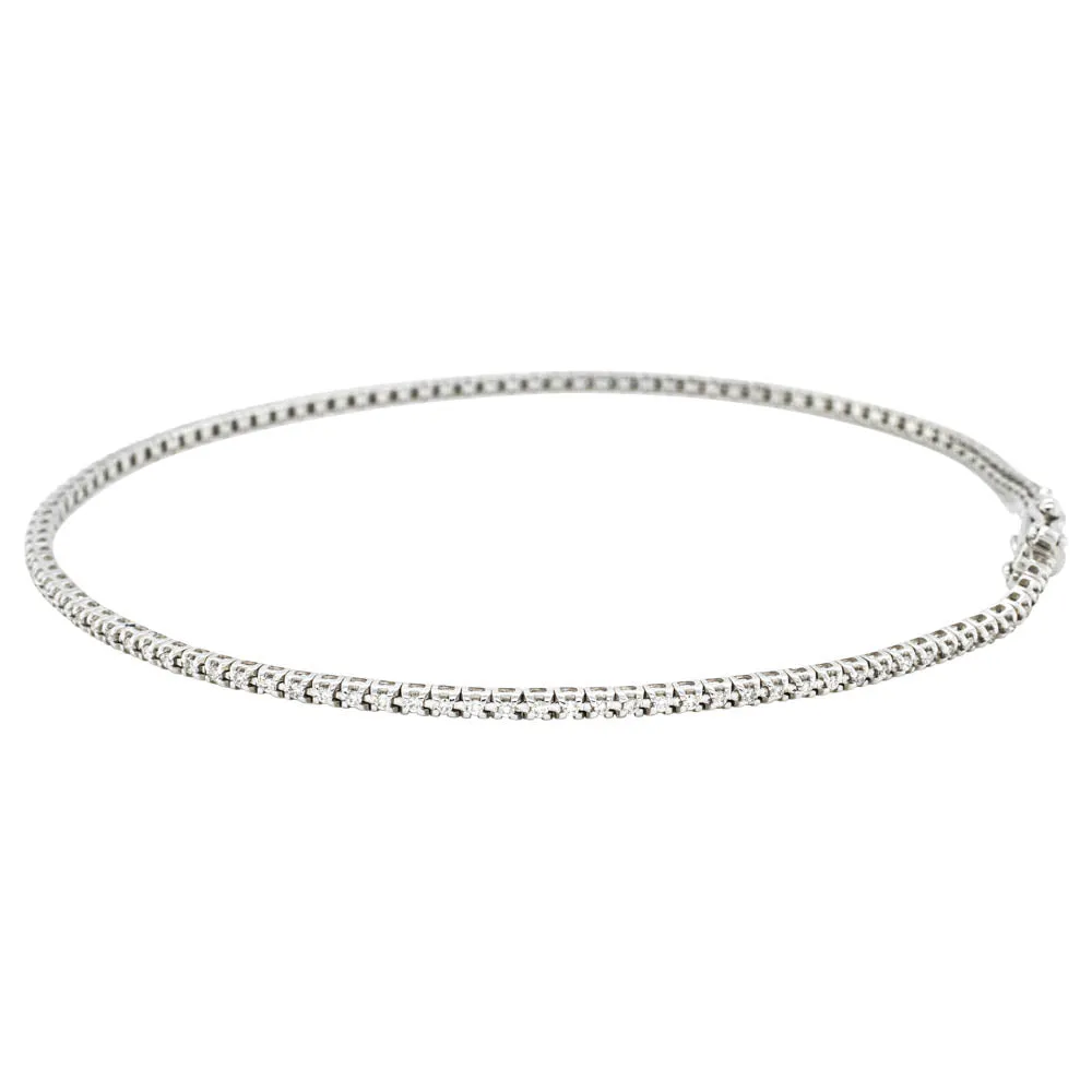 9ct White Gold Diamond Tennis Bracelet