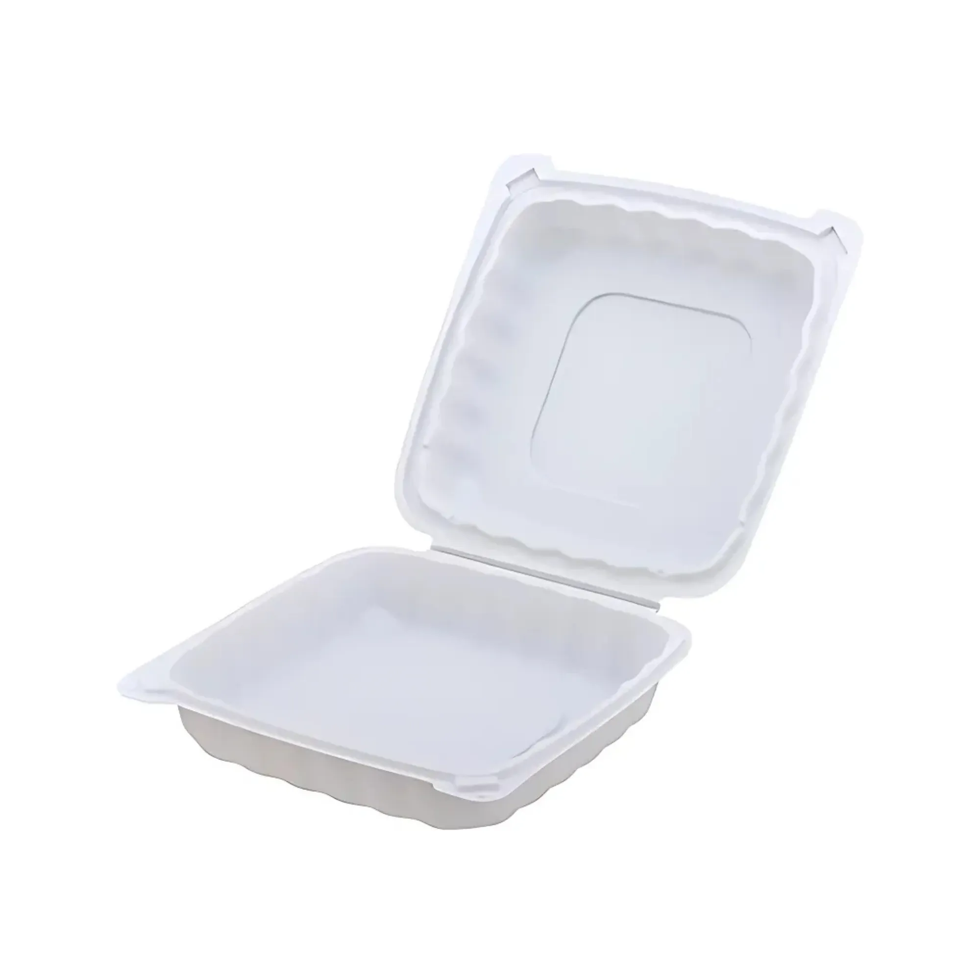 9" Hinged Lid To-Go Container - White - LC91 (120 per case)