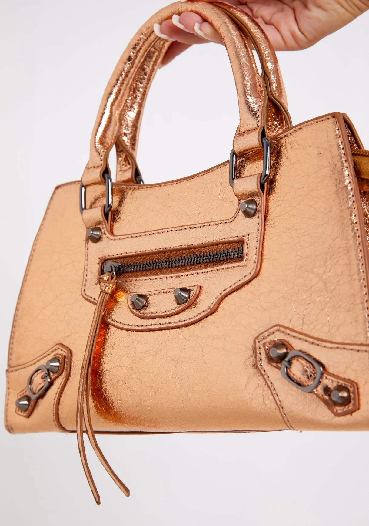 Abigail Bronze Metallic Mini Grab Bag