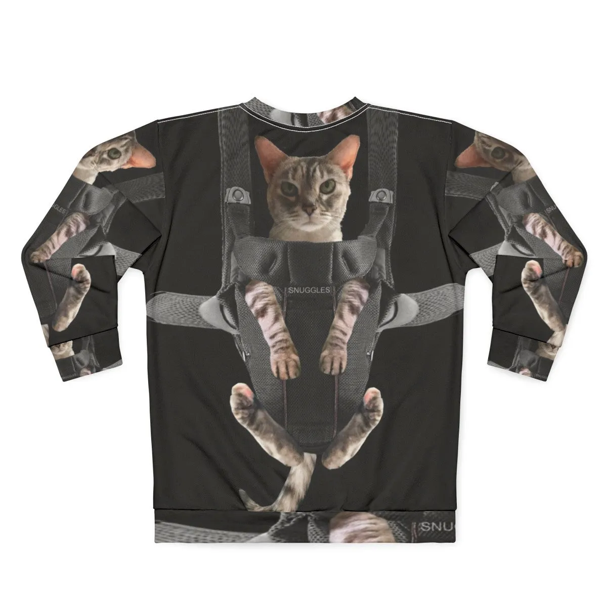 Adorable Cat In Baby Carrier Sweatshirt for Cat Lovers