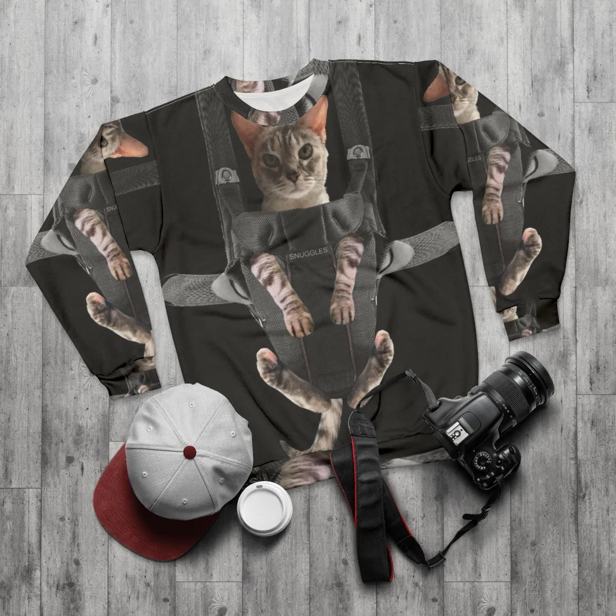 Adorable Cat In Baby Carrier Sweatshirt for Cat Lovers