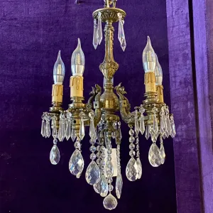 Antique French Chandelier with Fish Details