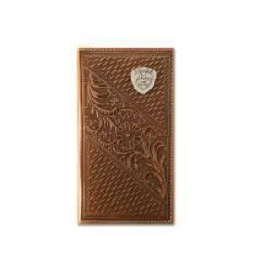 Ariat Rodeo Style Wallet Basket Weave Floral Shield