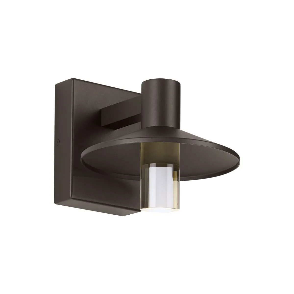 Ash 8 In. LED Hi-Output Outdoor Wall Sconce 1189 Lumens 2700K Bronze Finish Clear Cylinder