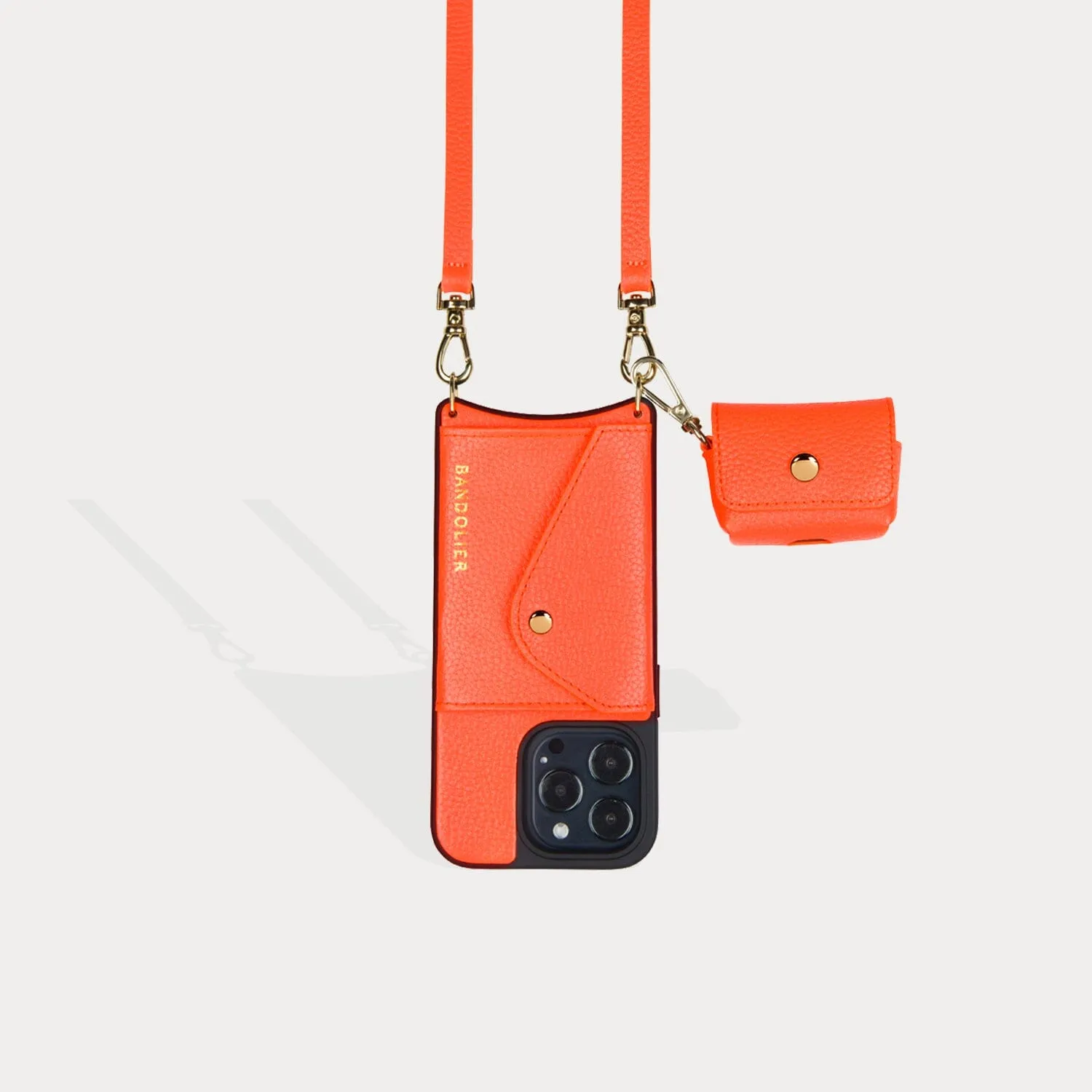 Avery AirPods Clip-On Pouch  - Neon Orange/Gold