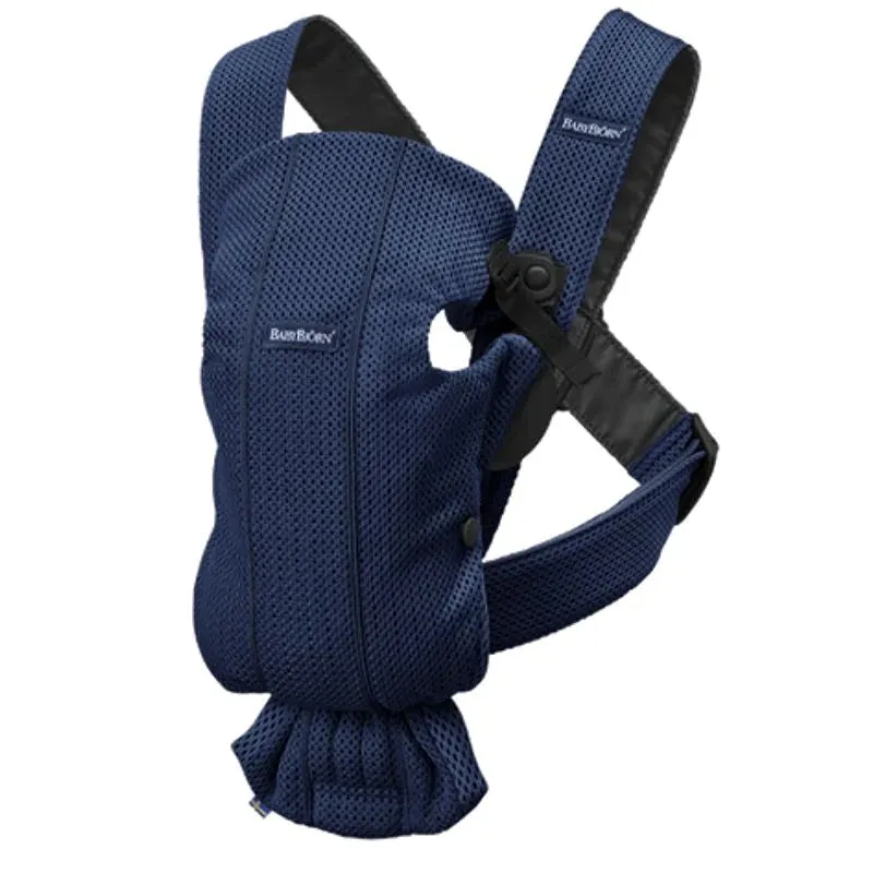 Baby Carrier Mini, 3D Mesh - Navy Blue with 2-pack Bib