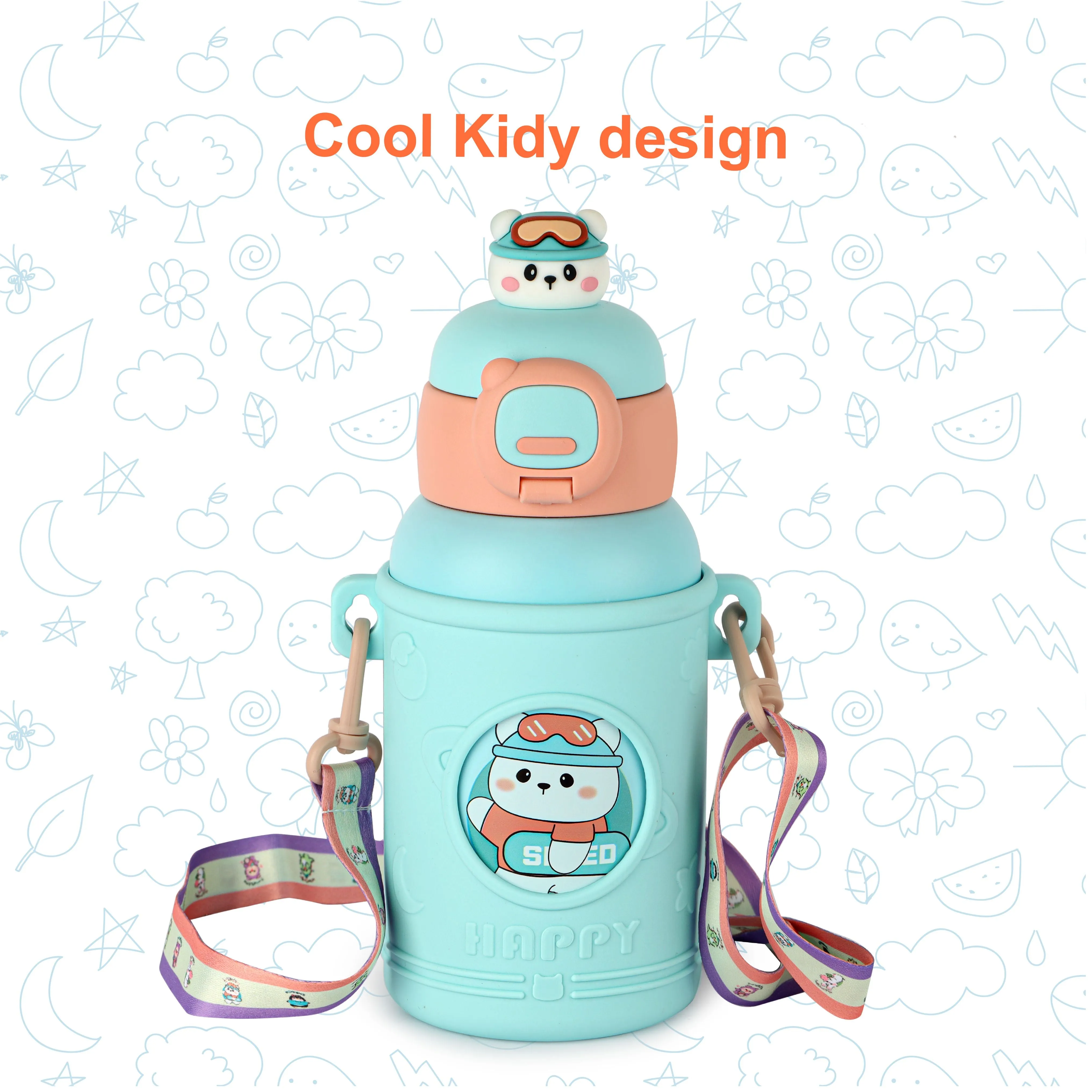 Babybop Hot & Cold Stainless Steel Kids Water Bottle, 500ml