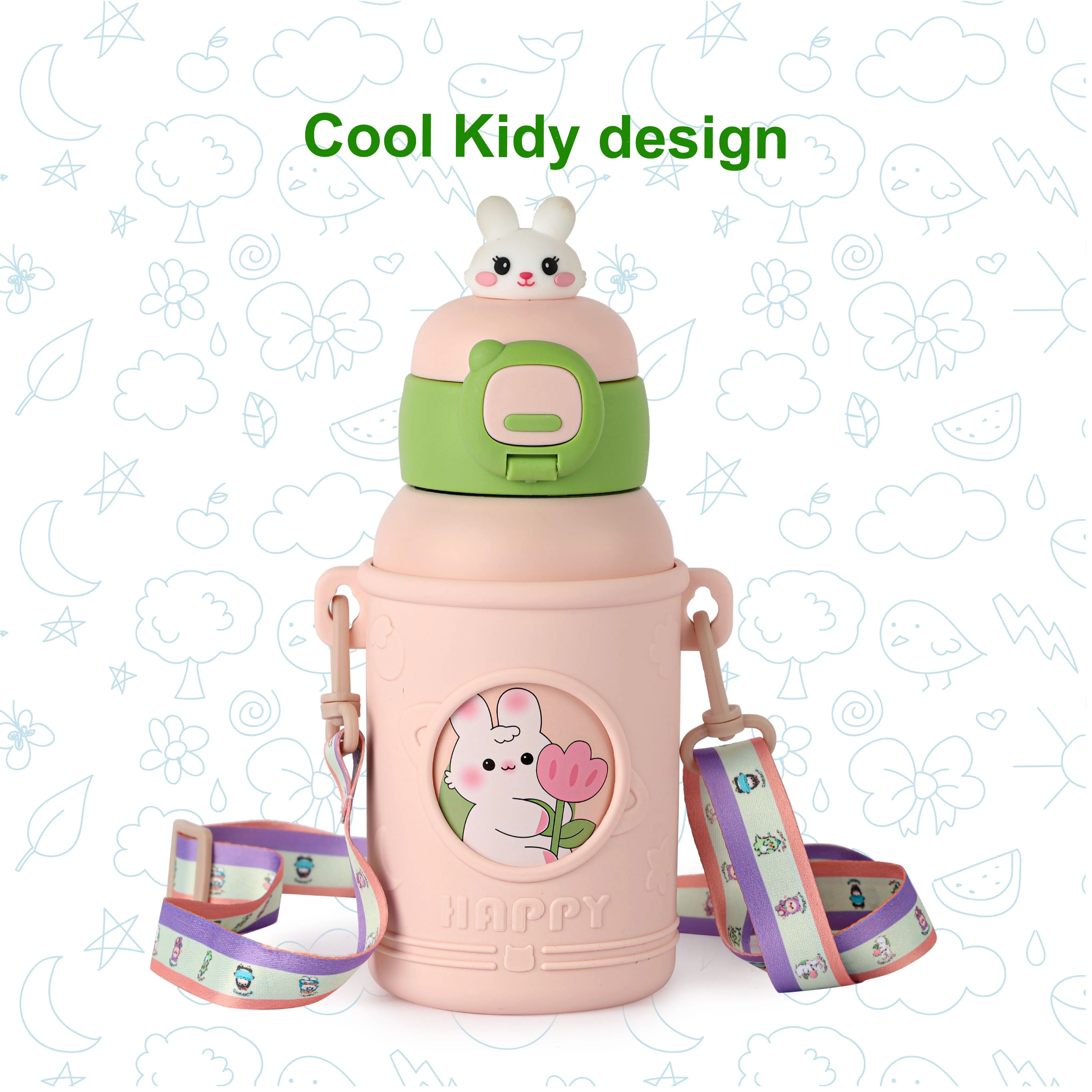 Babybop Hot & Cold Stainless Steel Kids Water Bottle, 500ml