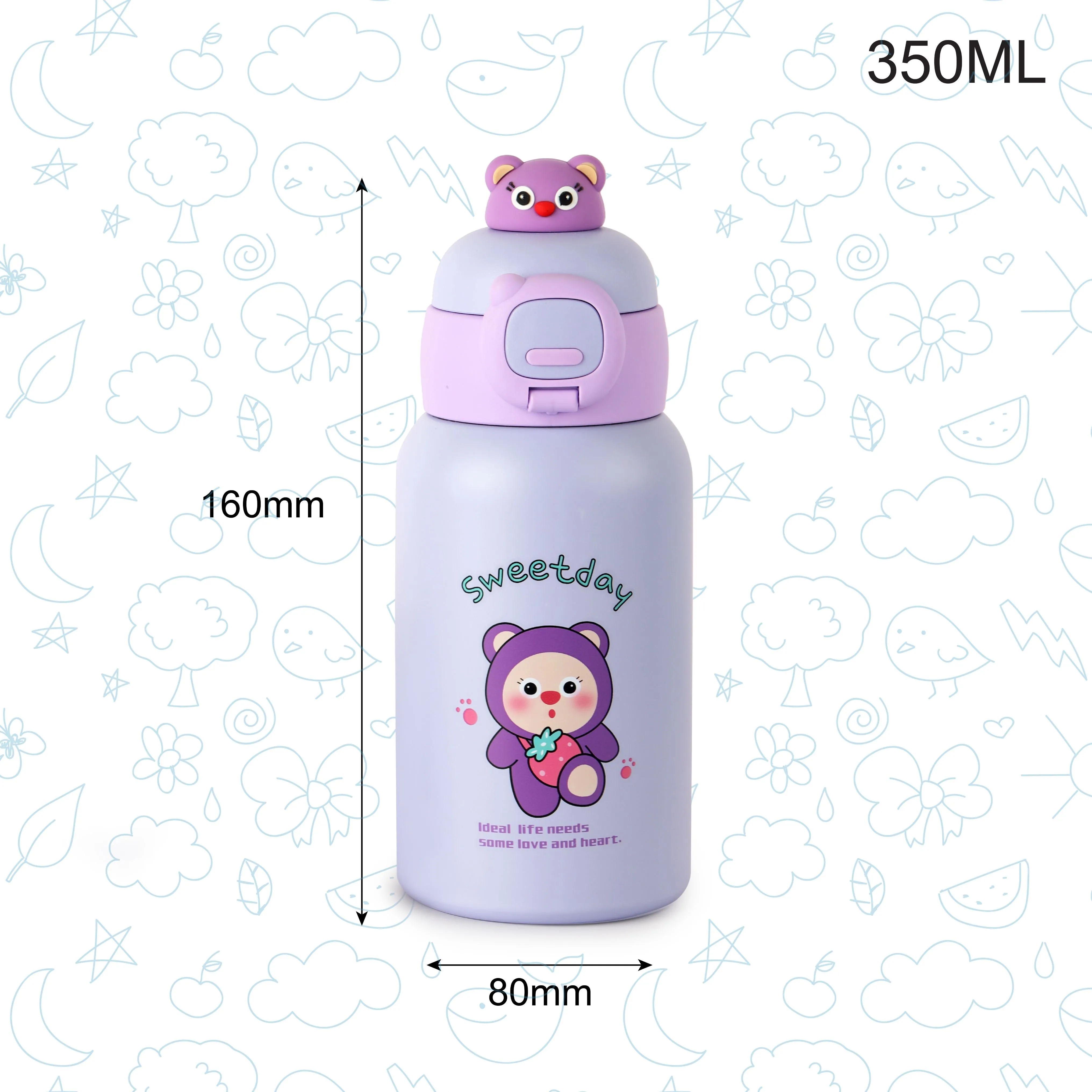 Babybop Hot & Cold Stainless Steel Kids Water Bottle, 500ml