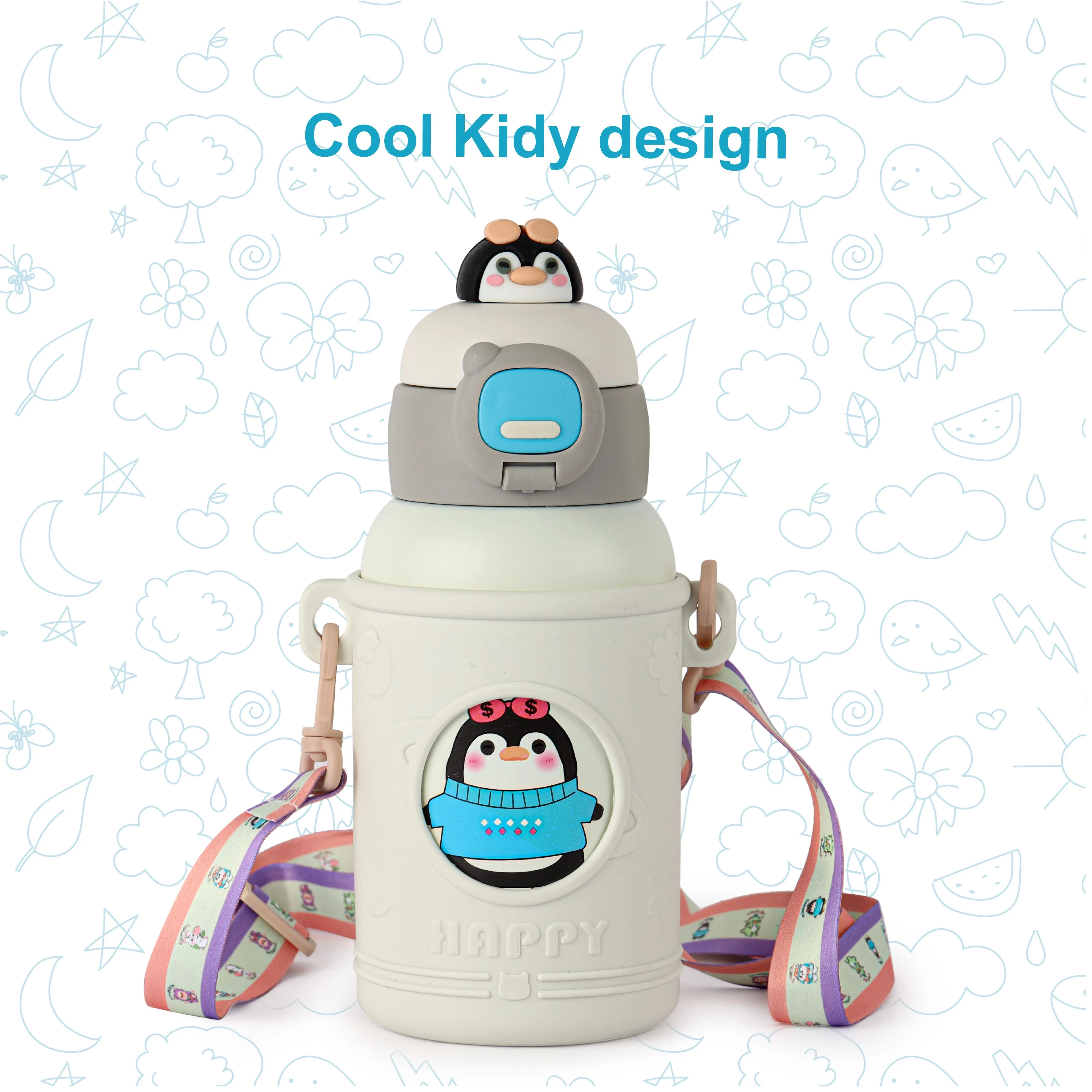 Babybop Hot & Cold Stainless Steel Kids Water Bottle, 500ml