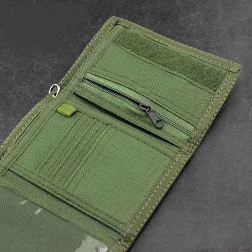 BADASS CAMOUFLAGE Canvas MENS TRIFOLD SMALL BIKER WALLETS CHAIN WALLET WALLET WITH CHAINS FOR MEN