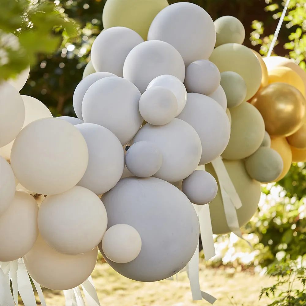 Balloon Arch with Streamers and Leaves