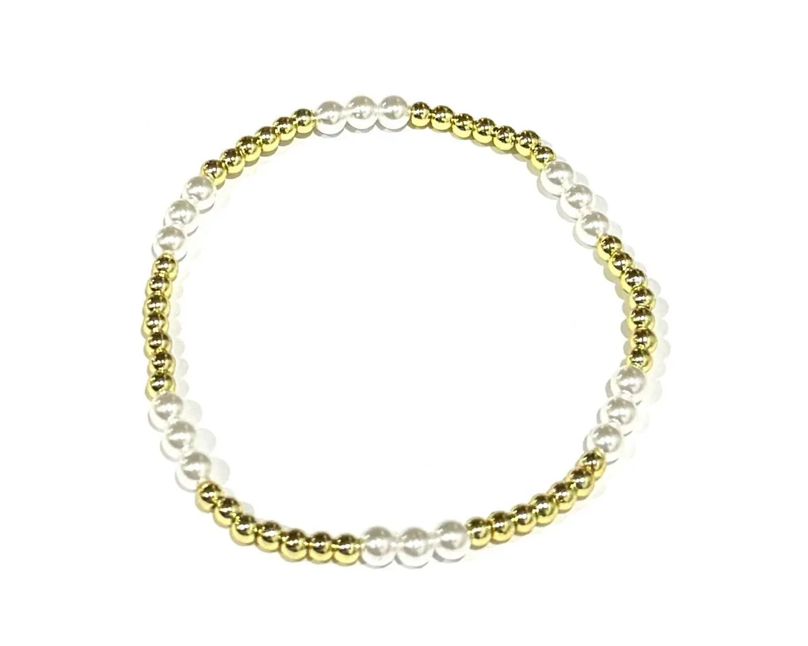 B.b Lila Beautiful Morning Pearl/Gold Bracelet