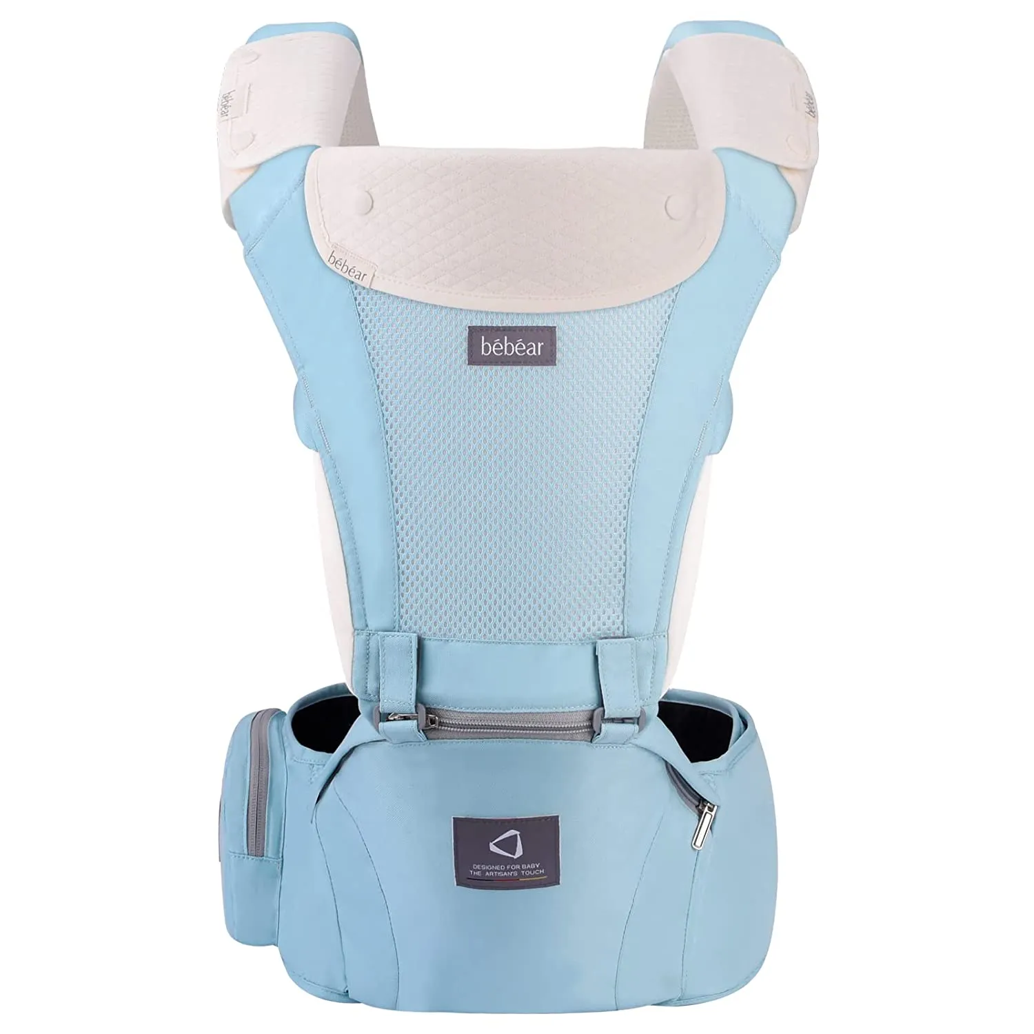 Bebamour Baby Carrier Front and Back Carry Baby Newborns to Toddler Baby Hip Carrier with 3 Pieces Teething Pads