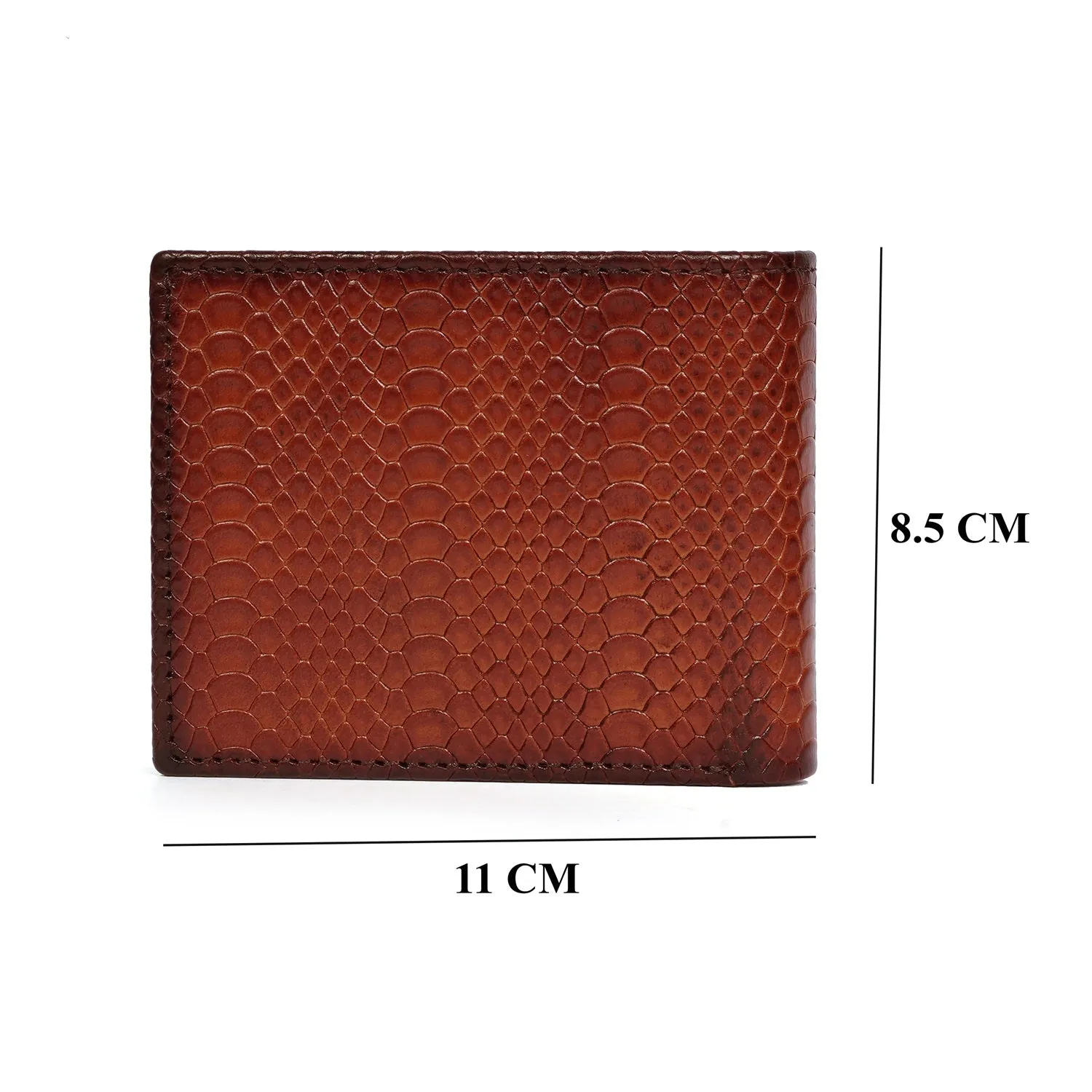 Bi-Fold Snake Skin Textured Tan Wallet