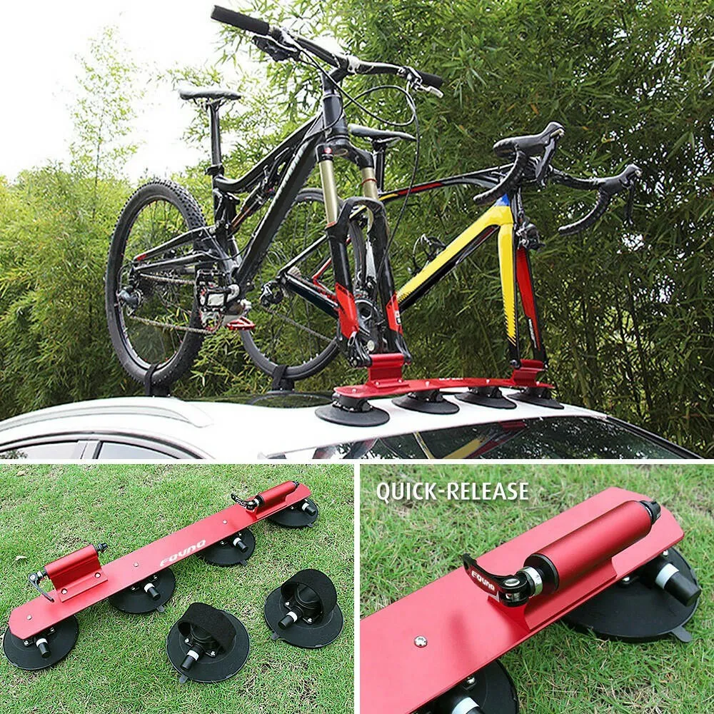 Bike Suction Roof Rack for Car Roof Top Sucker Quick Release Aluminum Alloy Bike Carrier Rack for 1 Bike