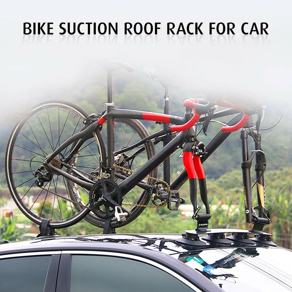 Bike Suction Roof Rack for Car Roof Top Sucker Quick Release Aluminum Alloy Bike Carrier Rack for 1 Bike