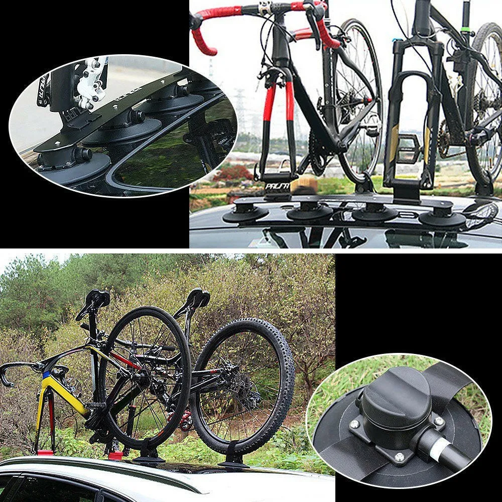 Bike Suction Roof Rack for Car Roof Top Sucker Quick Release Aluminum Alloy Bike Carrier Rack for 1 Bike