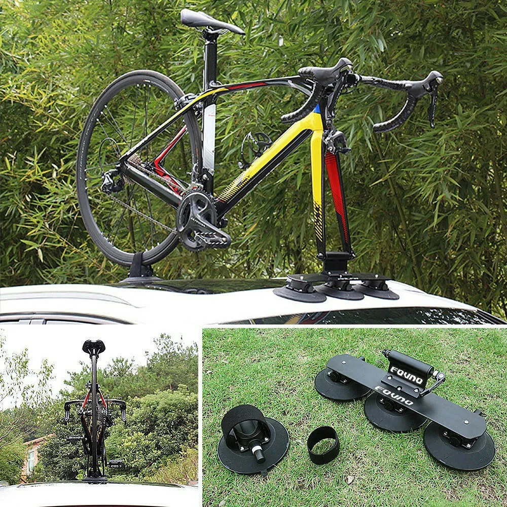 Bike Suction Roof Rack for Car Roof Top Sucker Quick Release Aluminum Alloy Bike Carrier Rack for 1 Bike