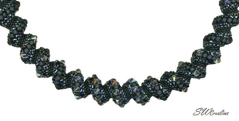 Black Diamond Bead Art Necklace