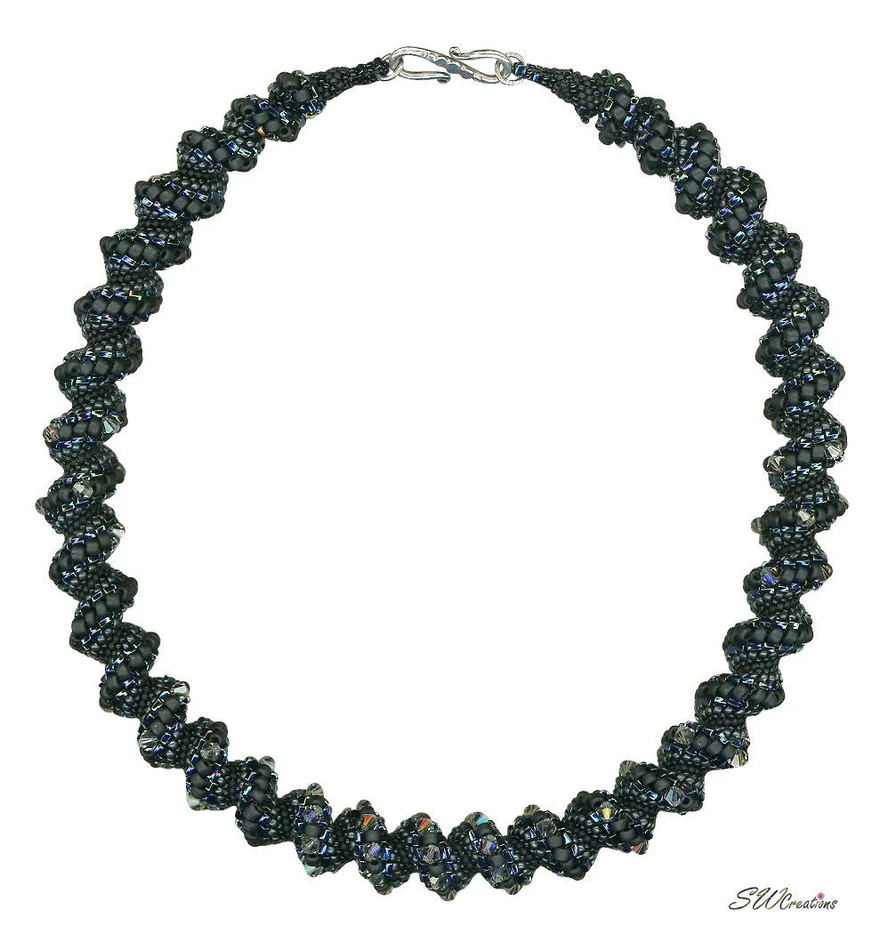 Black Diamond Bead Art Necklace